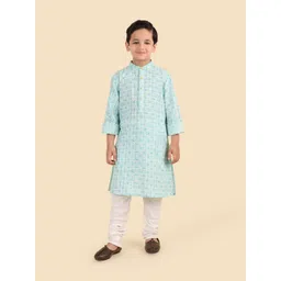 Fabindia Boys Ethnic Motifs Printed Pure Cotton Straight Kurta-picture-27