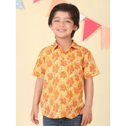Fabindia Boys Floral Opaque Printed Casual Shirt-picture-58
