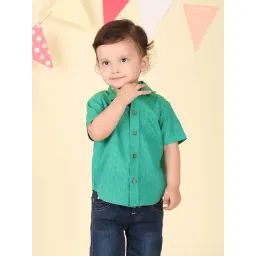 Fabindia Boys Green Cotton Printed Shirt-picture-19