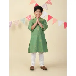 Fabindia Boys Green Printed Kurta-picture-39