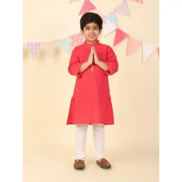 Fabindia Boys Pink Printed Kurta-picture-38