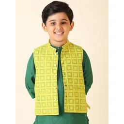 Fabindia Boys Printed Pure Cotton Nehru Jacket-picture-16
