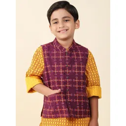 Fabindia Boys Printed Pure Cotton Nehru Jacket-picture-10