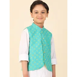 Fabindia Boys Printed Pure Cotton Nehru Jacket image 3