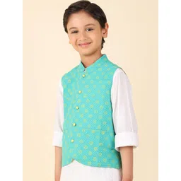 Fabindia Boys Printed Pure Cotton Nehru Jacket image 4