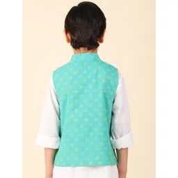 Fabindia Boys Printed Pure Cotton Nehru Jacket image 5