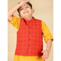 Fabindia Boys Pure Cotton Printed Nehru Jacket-picture-23