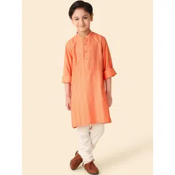 Fabindia Boys Striped Mandarin Collar Straight Kurta-picture-16