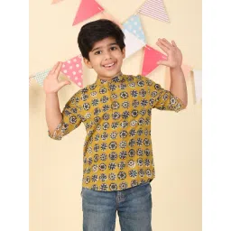 Fabindia Boys Yellow Cotton Printed Kurta-picture-16