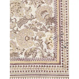 Fabindia Brown Floral Printed Cotton 6-Seater Table Cover image 5