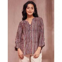 Fabindia Brown Regular Fit Printed Shirt-picture-20