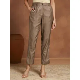 Fabindia Brown Viscose Silk Formal Kosi Pant-picture-25