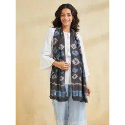 Fabindia Charcoal Tie Dye Stole-picture-40