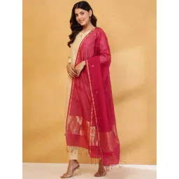 Fabindia Deep Red Woven Dupatta-picture-16
