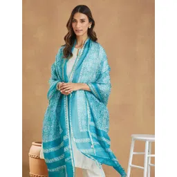 Fabindia Ethnic Motifs Block Printed Dupatta-picture-22