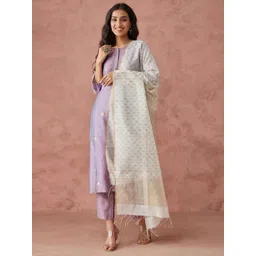 Fabindia Ethnic Motifs Printed Cotton Silk Dupatta-image-3