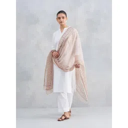 Fabindia Ethnic Motifs Printed Cotton Silk Dupatta-picture-42