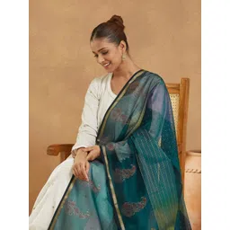 Fabindia Ethnic Motifs Printed Cotton Silk Dupatta-picture-15