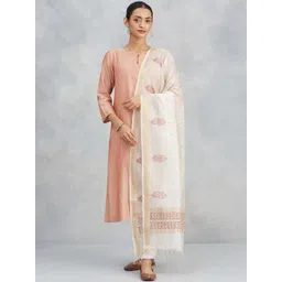 Fabindia Ethnic Motifs Printed Cotton Silk Dupatta-image-11