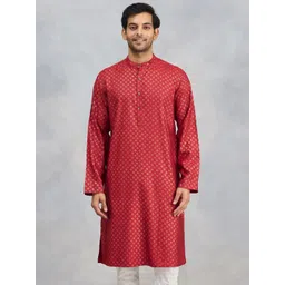 Fabindia Ethnic Motifs Printed Mandarin Collar Long Sleeves Straight Kurta-picture-39