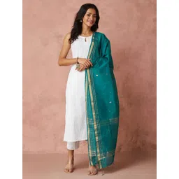 Fabindia Ethnic Motifs Woven Design Dupatta with Zari-picture-18