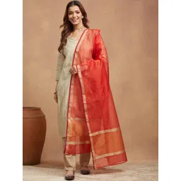 Fabindia Ethnic Motifs Woven Design Linen Dupatta-picture-29