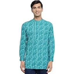 fabindia FabBasics Men Cotton Printed Slim Fit Short Kurta-picture-12