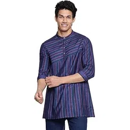 fabindia FabBasics Men Viscose Silk Printed Slim Fit Kurta-picture-26