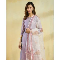 Fabindia Floral Printed Block Print Technique Cotton Silk Dupatta-picture-22