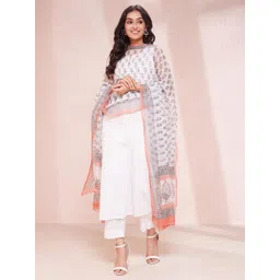 Fabindia Floral Printed Cotton Silk Dupatta-picture-25