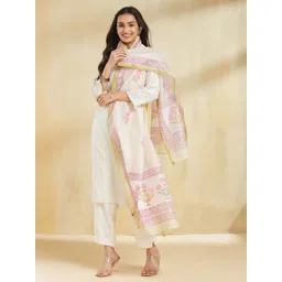 Fabindia Floral Printed Cotton Silk Dupatta-picture-29