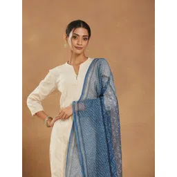 Fabindia Floral Printed Cotton Silk Dupatta-picture-22