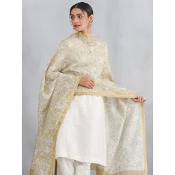 Fabindia Floral Printed Cotton Silk Dupatta-picture-18