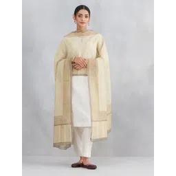 Fabindia Floral Printed Cotton Silk Dupatta-picture-28