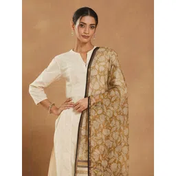 Fabindia Floral Printed Cotton Silk Dupatta image 5