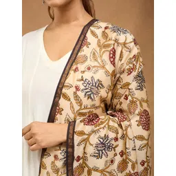 Fabindia Floral Printed Zari Work Cotton Silk Dupatta image 3
