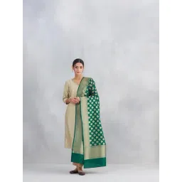 Fabindia Forest Green Solid Dupatta-picture-13