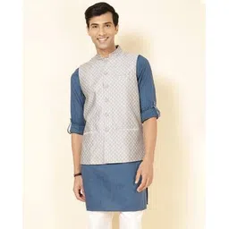 fabindia Geometric Woven Nehru Jacket-picture-18