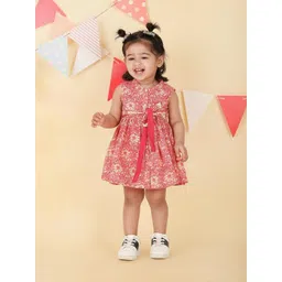 Fabindia Girls Print Fit and Flare Dress-picture-25