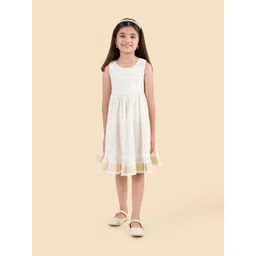 Fabindia Girls Striped Tiered Fit and Flare Dress-picture-39