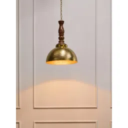Fabindia Gold Metal Pendant Hanging Lamp (Large)-picture-33