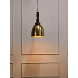 Fabindia Gold Metal Pendant Hanging Lamp (Small)-picture-26