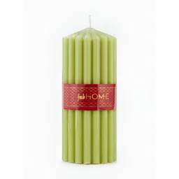 Fabindia Green & Red Green Apple Fragrance Ribbed Pillar Candle-picture-14