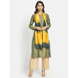 Fabindia Green & Yellow Tie & Dye Stole-picture-31