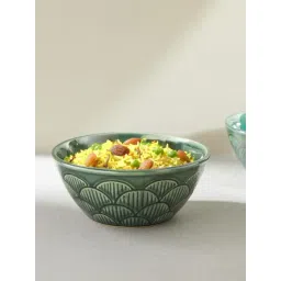 Fabindia Green Ceramic Serving Bowl Small-picture-25