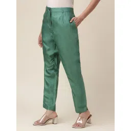 Fabindia Green Elasticated Pants image 1
