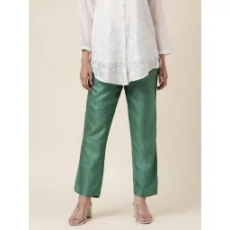 Fabindia Green Elasticated Pants image 4