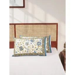 Fabindia Green Gulzar Printed Cotton Pillow Covers Set of 2-picture-39