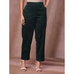 Fabindia Green Plain Trousers-picture-32