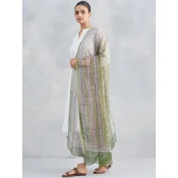 Fabindia Green Printed Dupatta-picture-38